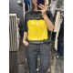 Siyah Smile Emoji Baskılı T-shirt 